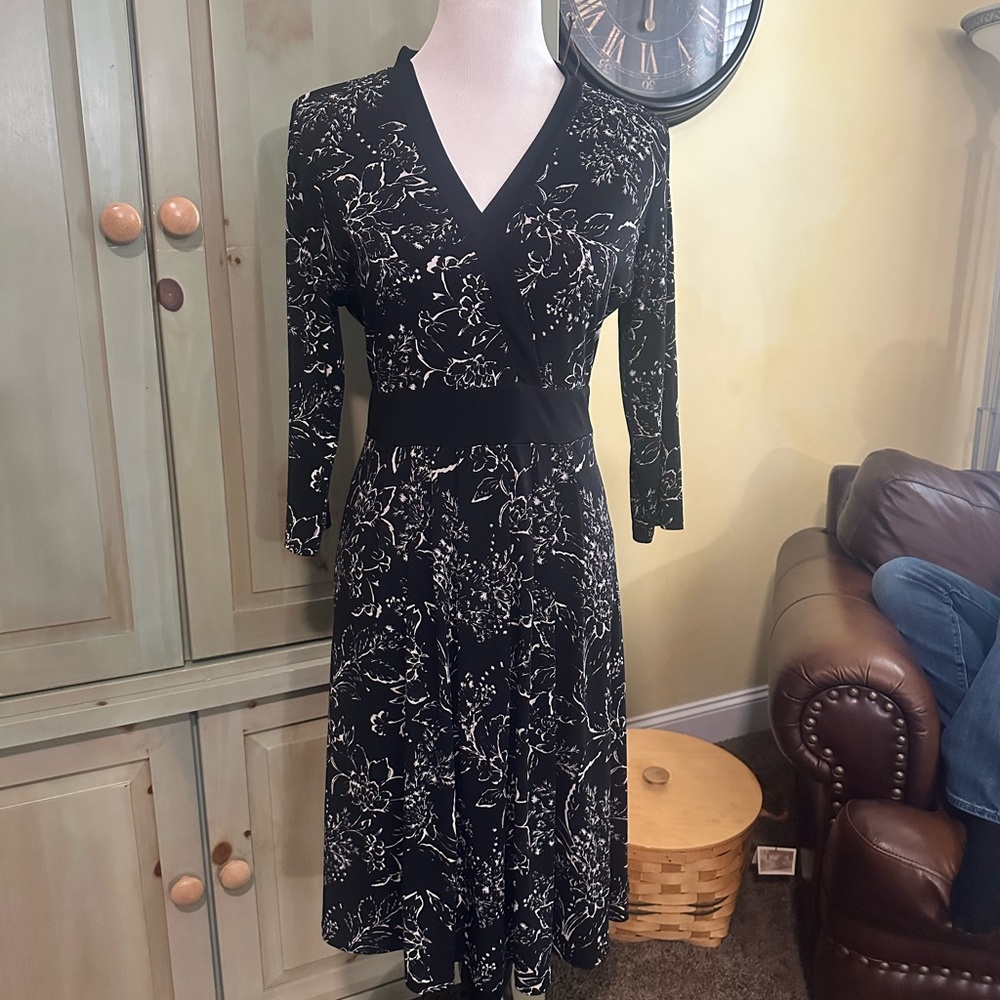 Black/White Floral Dress
